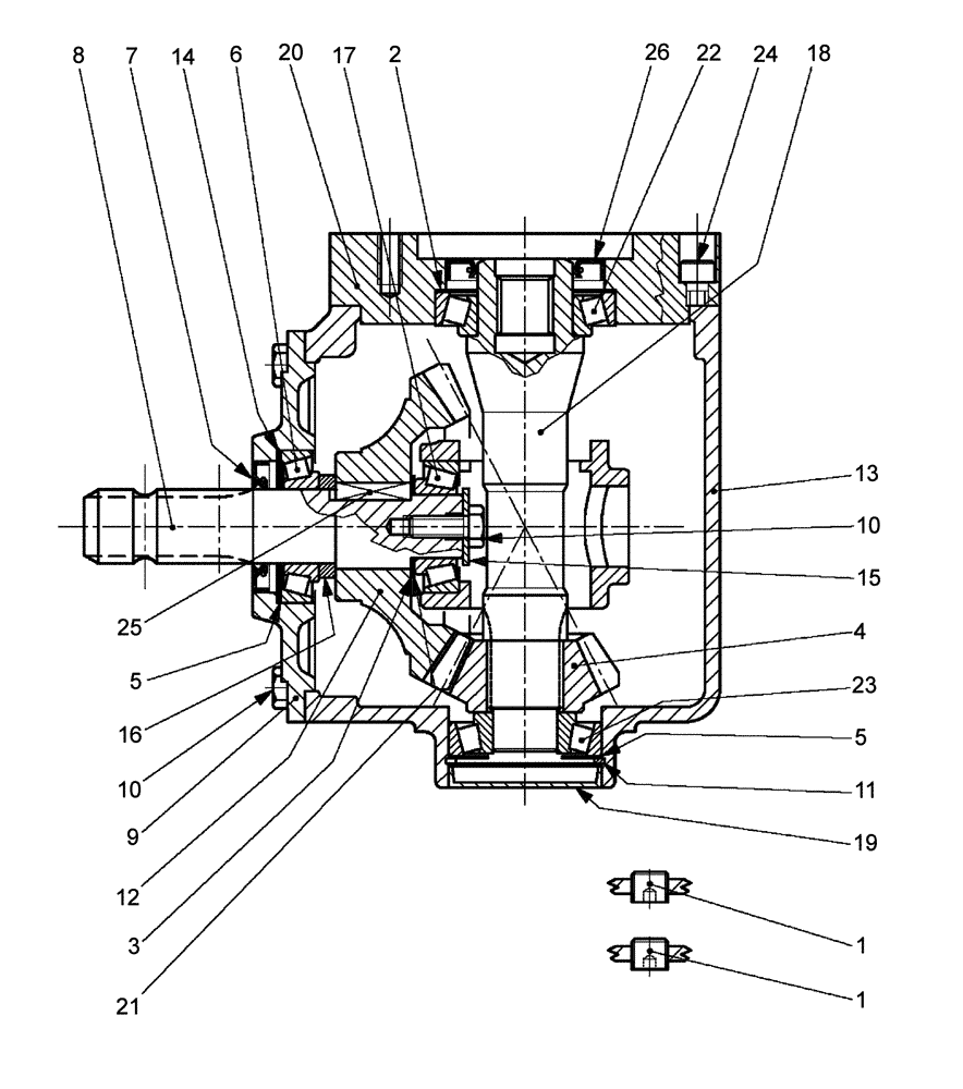 Схема запчастей Case IH 1245 - (31.201.AD[03]) - PTO GEARBOX (31) - IMPLEMENT POWER TAKE OFF