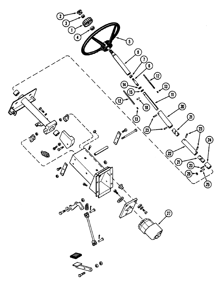 Схема запчастей Case IH 2290 - (5-172) - STEERING WHEEL AND SHAFT (05) - STEERING