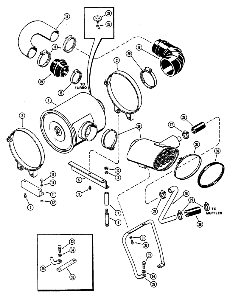 Схема запчастей Case IH 2390 - (2-12) - AIR INDUCTION SYSTEM, 504BDT, DIESEL ENGINE (02) - ENGINE