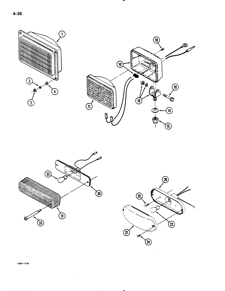 Схема запчастей Case IH 9130 - (4-36) - LIGHTS, HEAD LAMP ASSEMBLY (04) - ELECTRICAL SYSTEMS