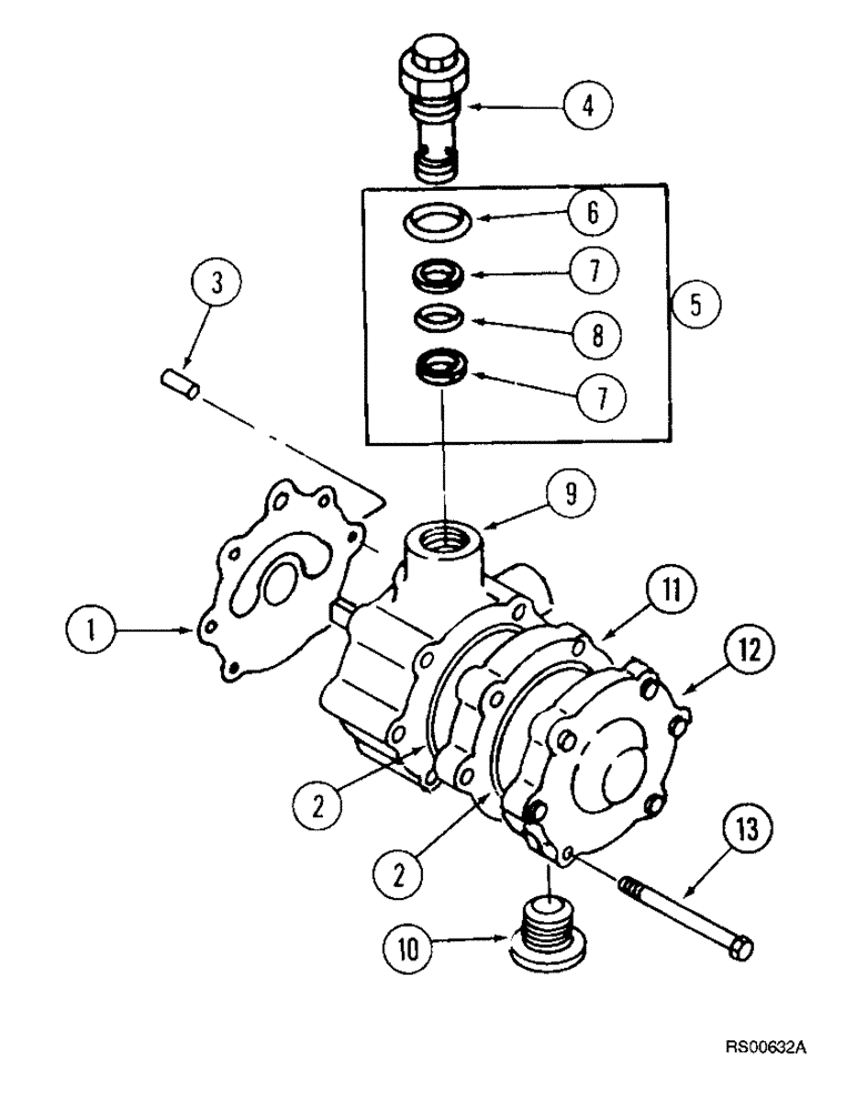 Схема запчастей Case IH 1680 - (6-36) - HYDROSTATIC PUMP, CHARGE PUMP (03) - POWER TRAIN