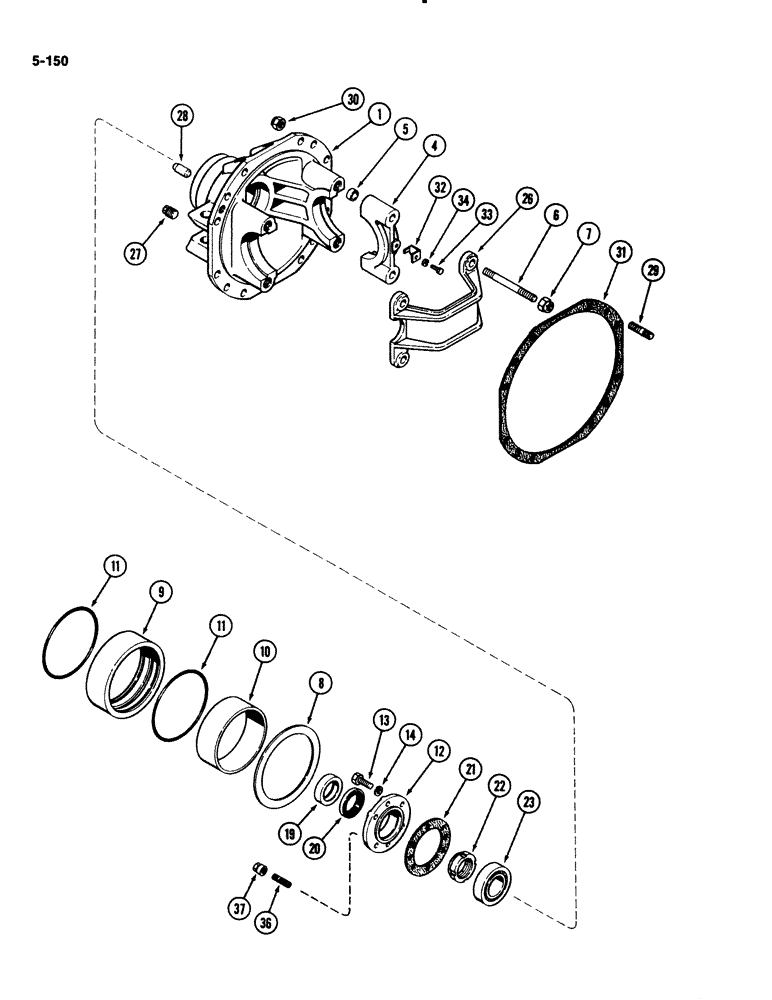 Схема запчастей Case IH 2294 - (5-150) - FRONT AXLE DIFFERENTIAL, MFD TRACTORS, CARRARO AXLE (05) - STEERING