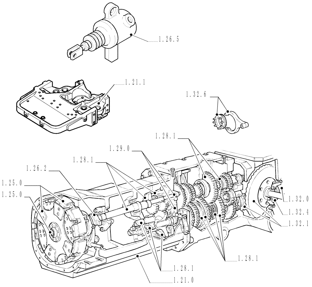 Схема запчастей Case IH JX1095N - (1.20.0) - SEC. 03 - TRANSMISSION (03) - TRANSMISSION