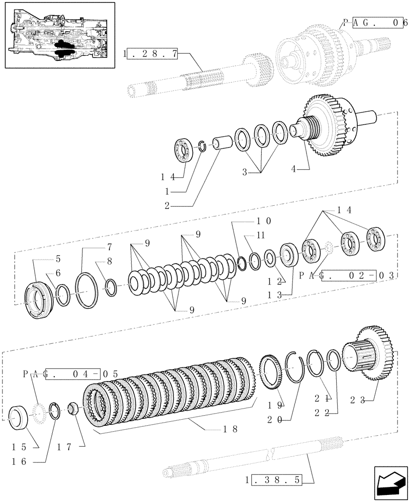 Схема запчастей Case IH PUMA 195 - (1.32.1[01]) - CENTRAL REDUCTION GEARS (03) - TRANSMISSION