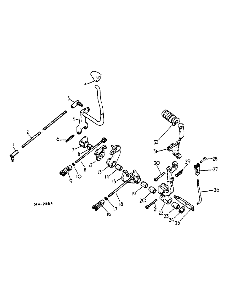 Схема запчастей Case IH 2400 - (07-77) - TRANSMISSION CONTROLS, SYNCHROMESH DRIVE (04) - Drive Train