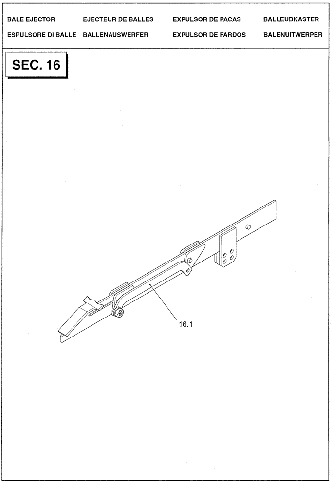 Схема запчастей Case IH LBX331P - (0.0032[01]) - SECTION LIST 16 - BALE EJECTOR (00) - GENERAL