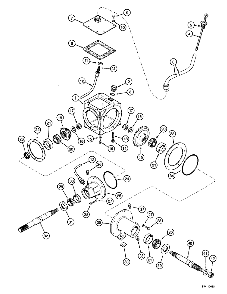 Схема запчастей Case IH 2144 - (9A-18) - FEEDER, FEEDER DRIVE AND FAN GEAR HOUSING (13) - FEEDER