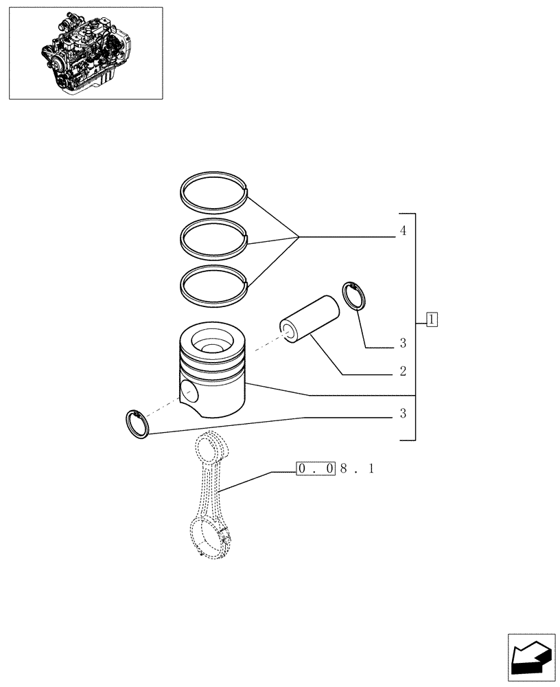 Схема запчастей Case IH F4GE0684E D600 - (0.08.2[01]) - PISTON - ENGINE (504062644) 