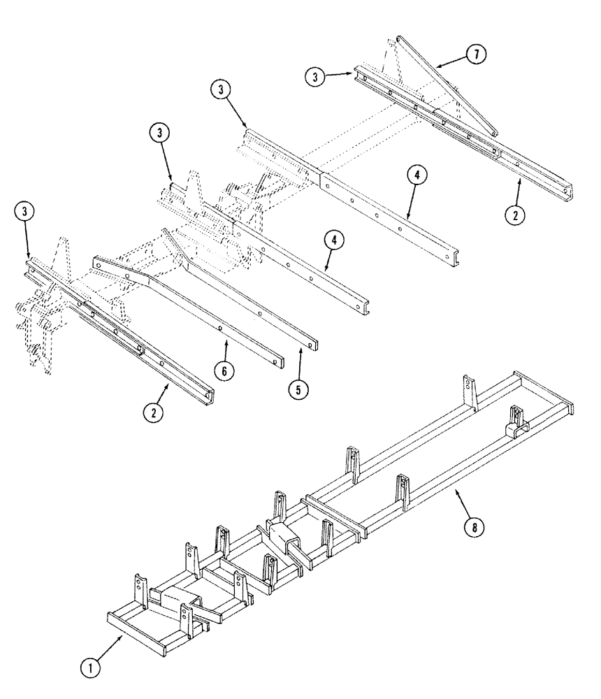 Схема запчастей Case IH 568 - (9-13) - TOOLING EQUIPMENT FRAME AND WING FRAME, 6 ROW (09) - CHASSIS/ATTACHMENTS