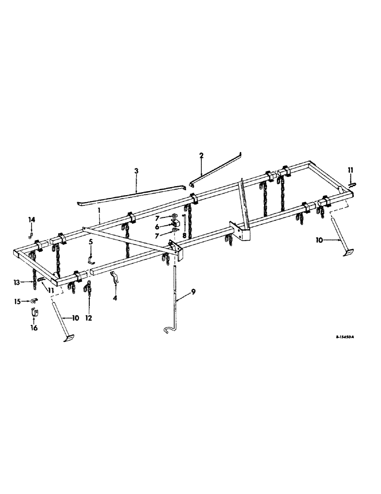 Схема запчастей Case IH 7 - (A-12) - DRAWBAR, 3 SECTION NON-FOLDING, 1965 AND SINCE 