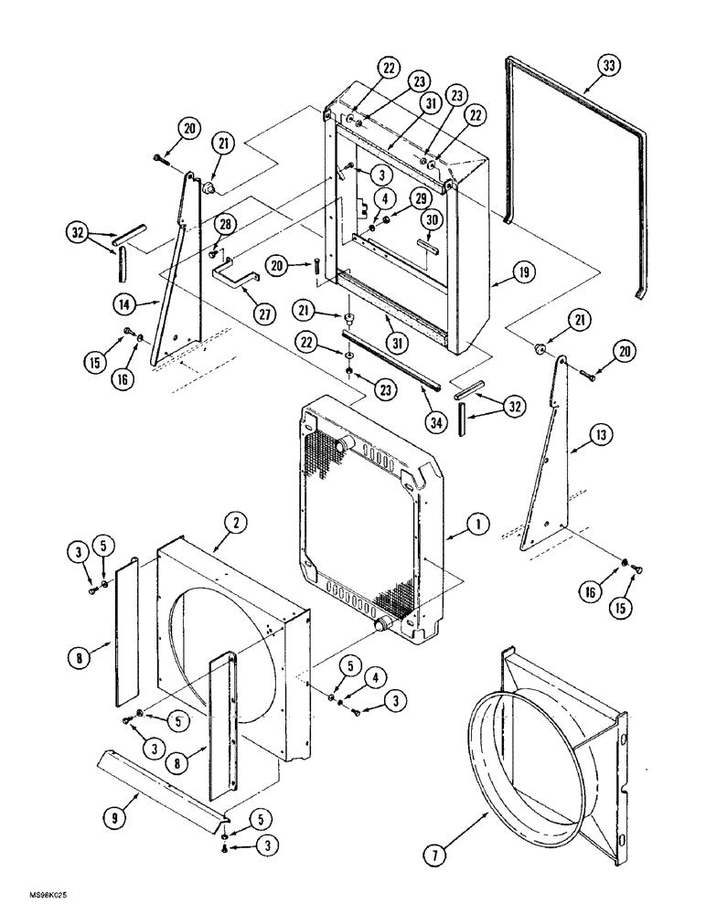 Схема запчастей Case IH 9350 - (2-02) - RADIATOR MOUNTING (02) - ENGINE