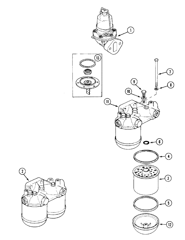 Схема запчастей Case IH 1494 - (3-036) - FUEL FEED PUMP AND FILTER ASSEMBLIES (03) - FUEL SYSTEM