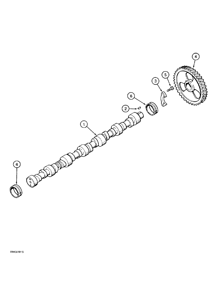 Схема запчастей Case IH 9330 - (2-054) - CAMSHAFT, 6T-830 ENGINE, 6TA-830 ENGINE, PRIOR TO S/N JEE0036501 (02) - ENGINE