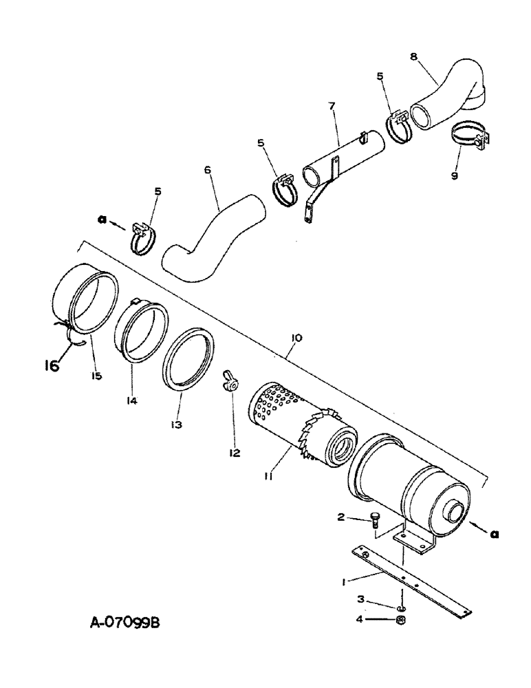 Схема запчастей Case IH 274 - (12-22) - POWER, DIESEL ENGINE, NISSAN, AIR CLEANER AND CONNECTIONS Power