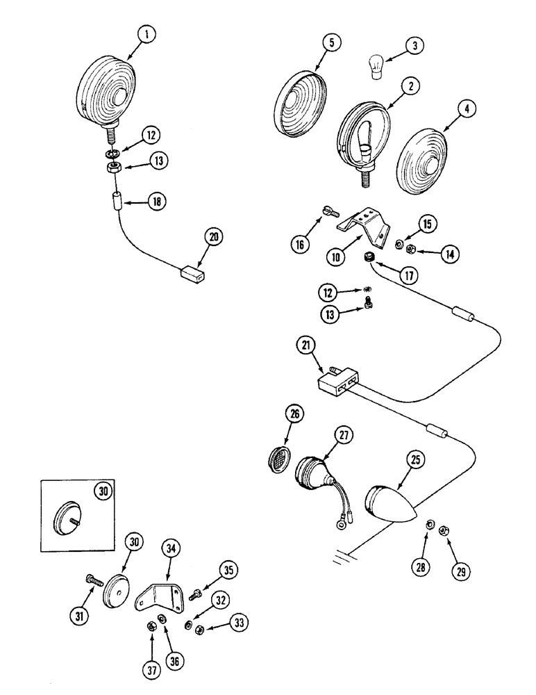 Схема запчастей Case IH 1494 - (4-096) - LAMPS, WIRING AND REFLECTORS, LOW PROFILE SPECIAL, P.I.N. 11194591 AND AFTER (04) - ELECTRICAL SYSTEMS