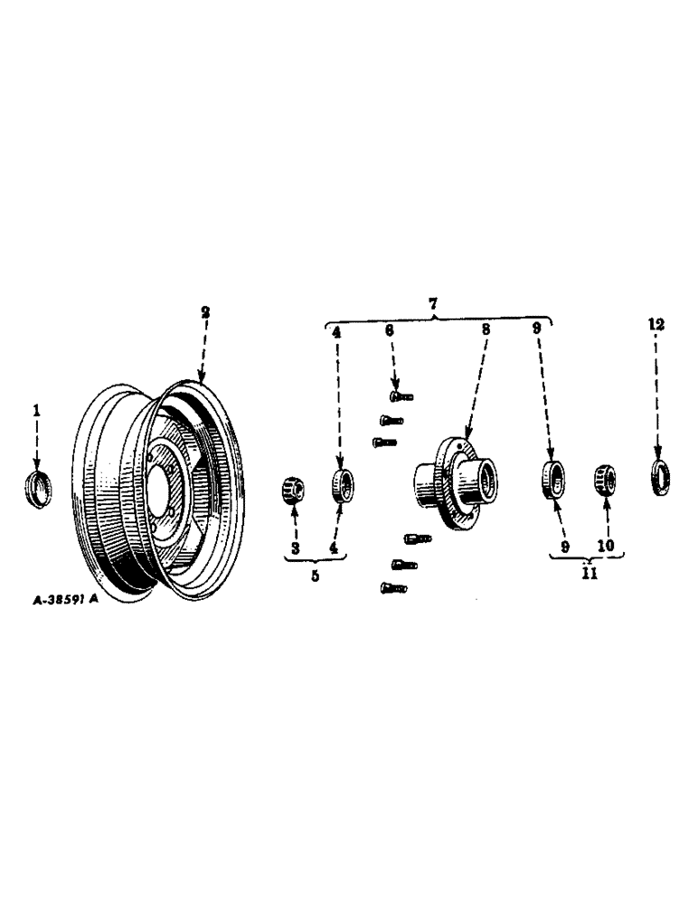 Схема запчастей Case IH VARIOUS - (B-075) - BEARING, HUBS AND WHEELS 