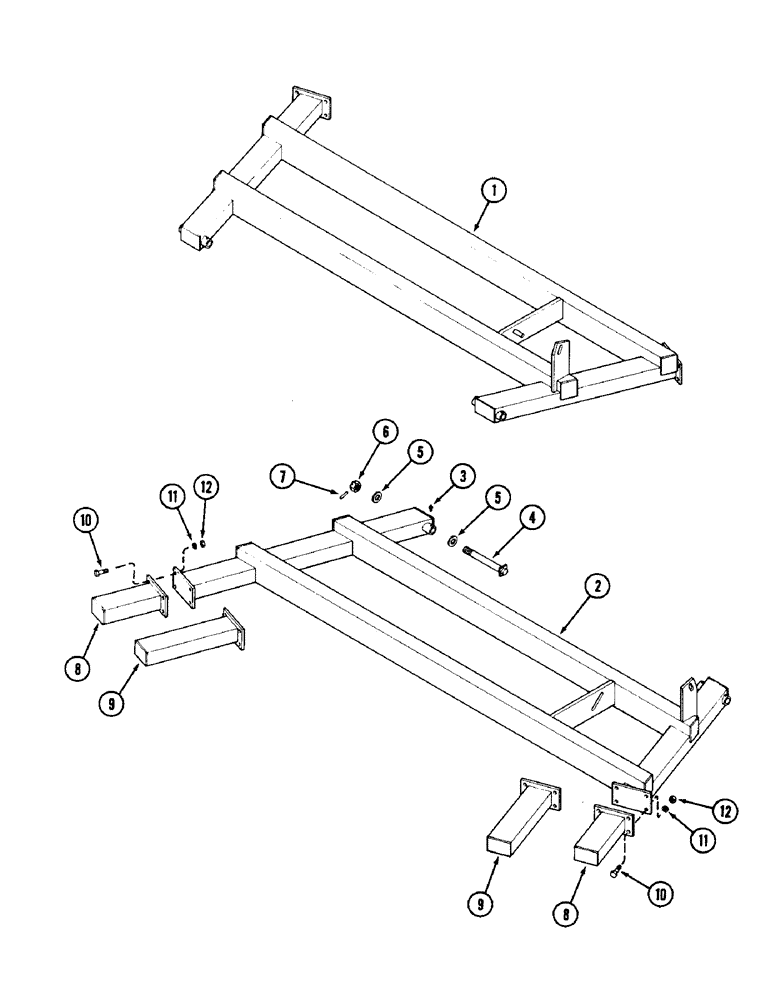 Схема запчастей Case IH DOT B - (022) - WING FRAMES AND EXTENSIONS, 20 AND 23 FOOT (6.1 AND 7.0 M) 