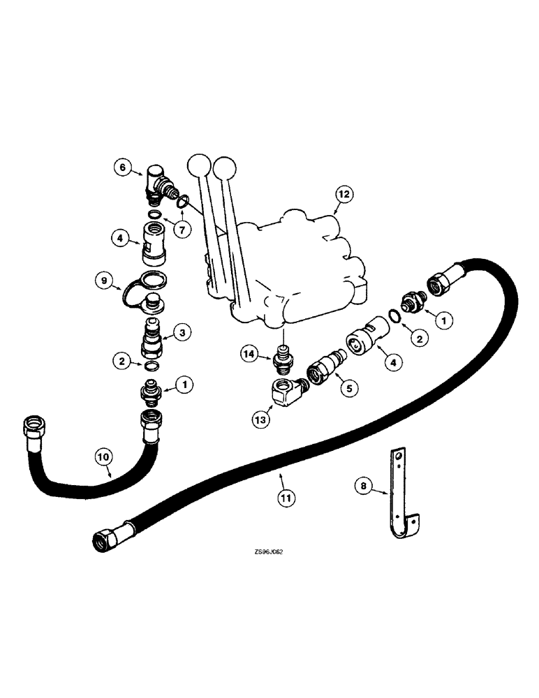 Схема запчастей Case IH 2200 - (6-32) - HYDRAULIC QUICK DISCONNECT ATTACHMENT, FOR USE WITH EXTERNAL LOADER CONTROL VALVE 