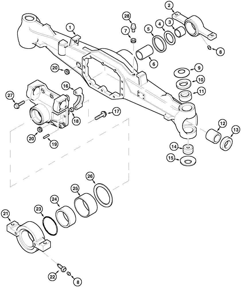 Схема запчастей Case IH CX70 - (05-12) - AXLE HOUSING - M.F.D. (05) - STEERING