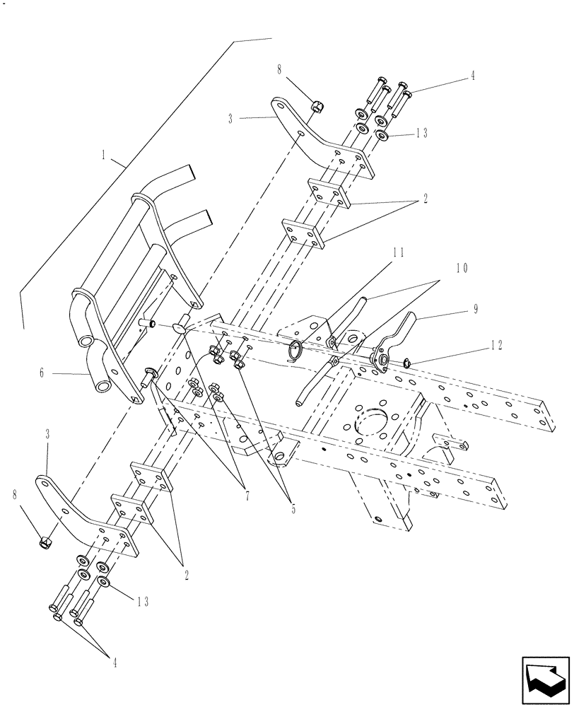 Схема запчастей Case IH DX29 - (08.03) - GRILLE GUARD KIT - 719849056 (08) - SHEET METAL