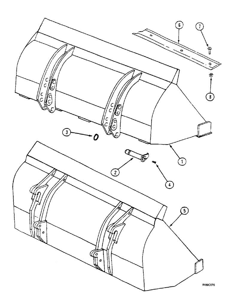 Схема запчастей Case IH L650 - (9-16) - MATERIAL BUCKET - HIGH CAPACITY, STANDARD ATTACH TYPE, QUICK (09) - CHASSIS/ATTACHMENTS