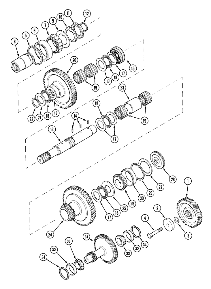 Схема запчастей Case IH MX110 - (06-06) - TRANSMISSION - MAIN SHAFT - CREEP SPEED (06) - POWER TRAIN