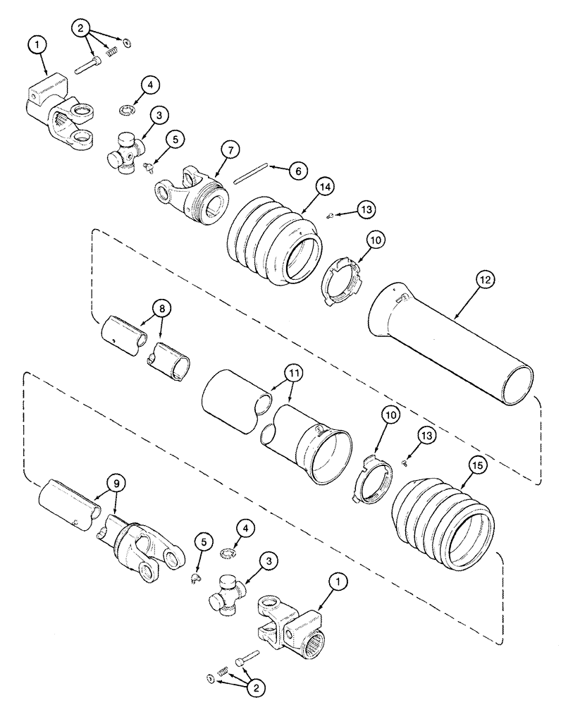 Схема запчастей Case IH 2555 - (09A-06) - DRIVE SHAFT CROSS DRUM -JJC0157149 (13) - PICKING SYSTEM