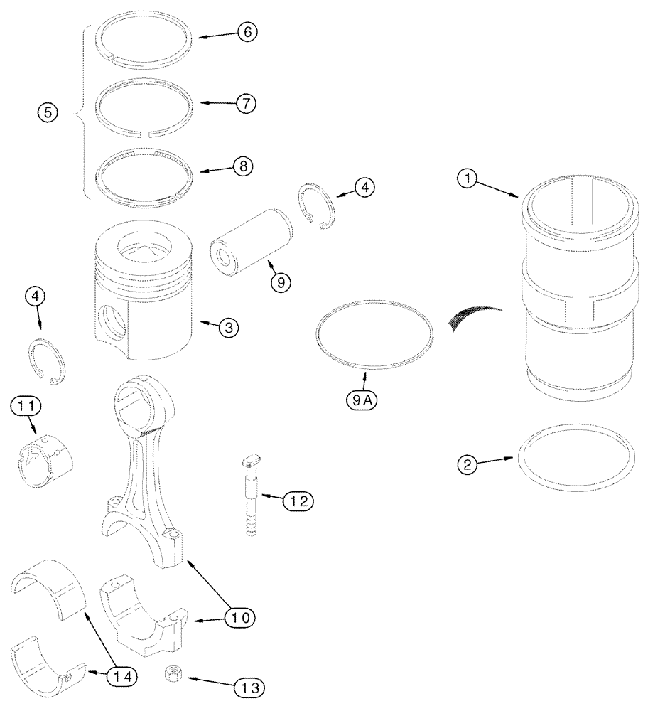 Схема запчастей Case IH 2388 - (02-48) - PISTONS - CONNECTING RODS (01) - ENGINE