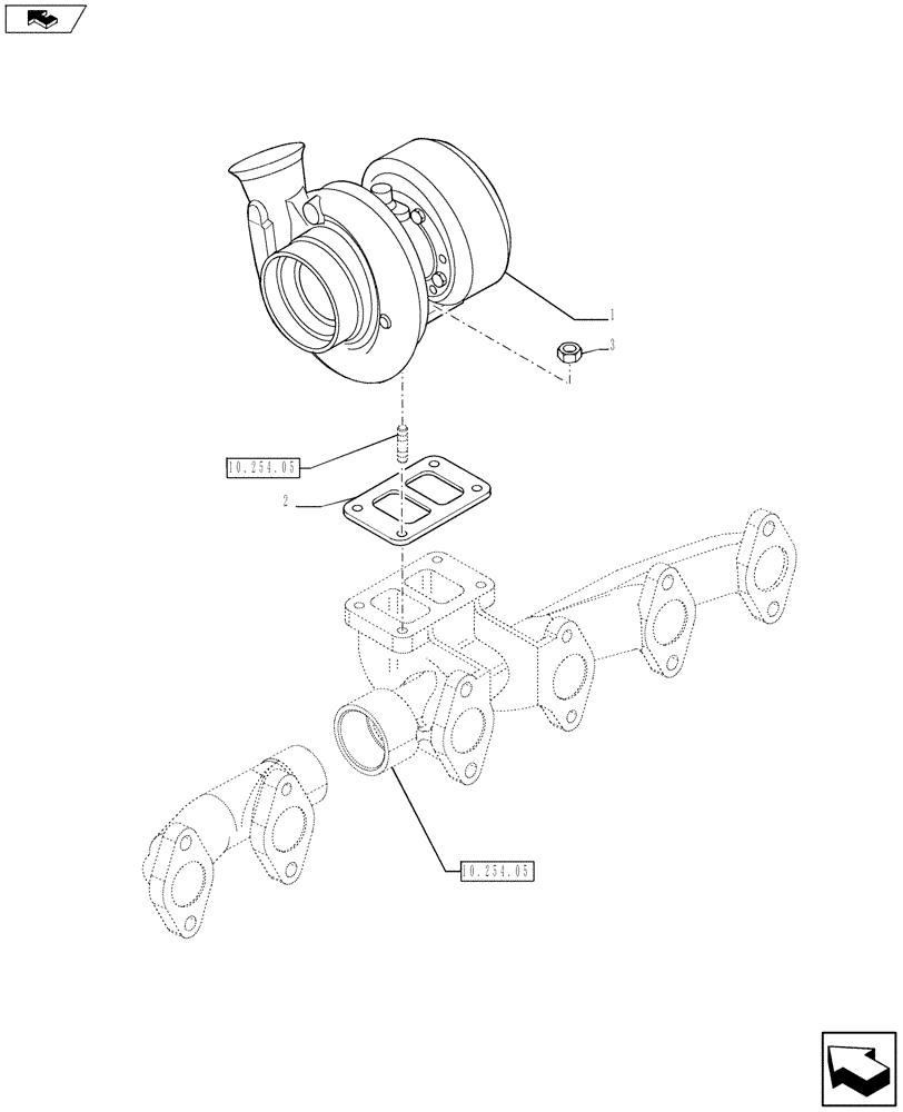 Схема запчастей Case IH P215 - (10.250.01) - TURBOCHARGER (504147579) (Jun 7 2011 1:38PM) (10) - ENGINE