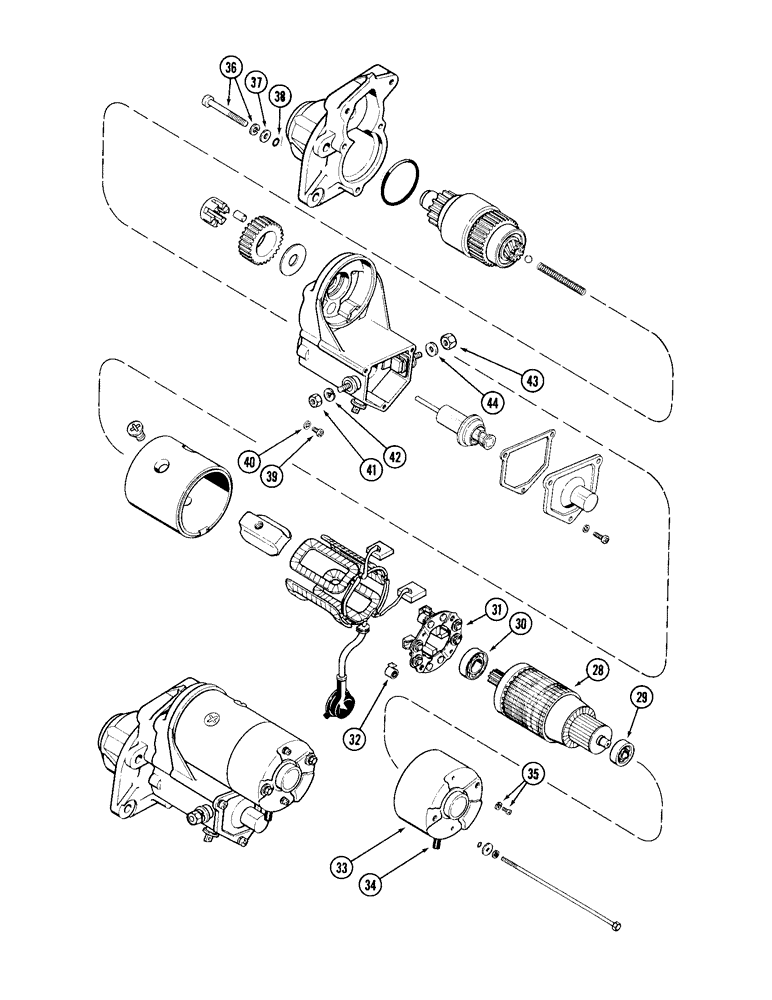 Схема запчастей Case IH 6000 - (4-12) - STARTER (04) - ELECTRICAL SYSTEMS