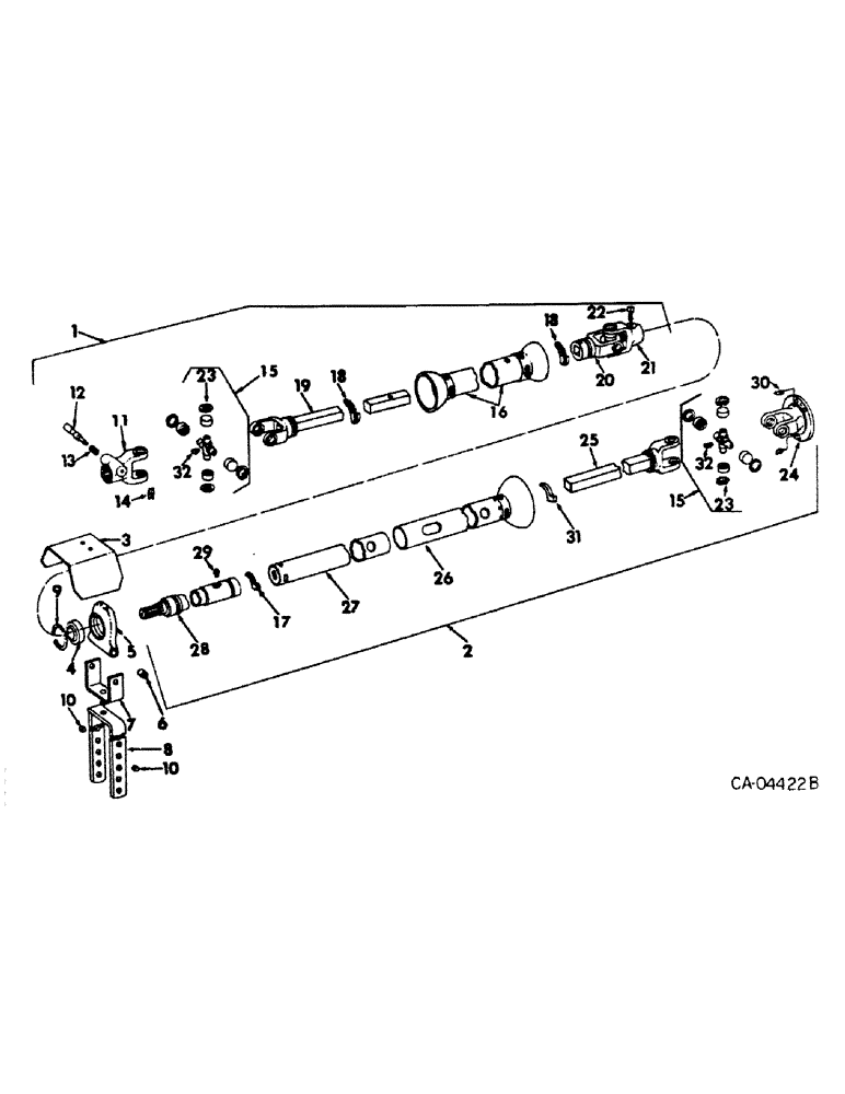 Схема запчастей Case IH 435 - (A-51) - POWER TAKE-OFF DRIVE SHAFTS, THREE KNUCKLE, HAYSE DANA, ROCKWELL, REXNORD, 445, 428 & 435 HEAVY DUTY 