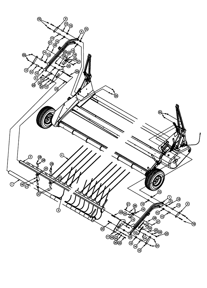 Схема запчастей Case IH 2015 - (60.220.07) - HOLDDOWN ASSY, SWATHMASTER (60) - PRODUCT FEEDING