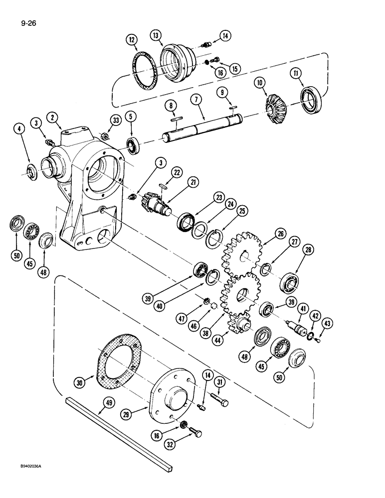 Схема запчастей Case IH 3204 - (9-26) - ZA526176 GEARBOX (09) - CHASSIS/ATTACHMENTS