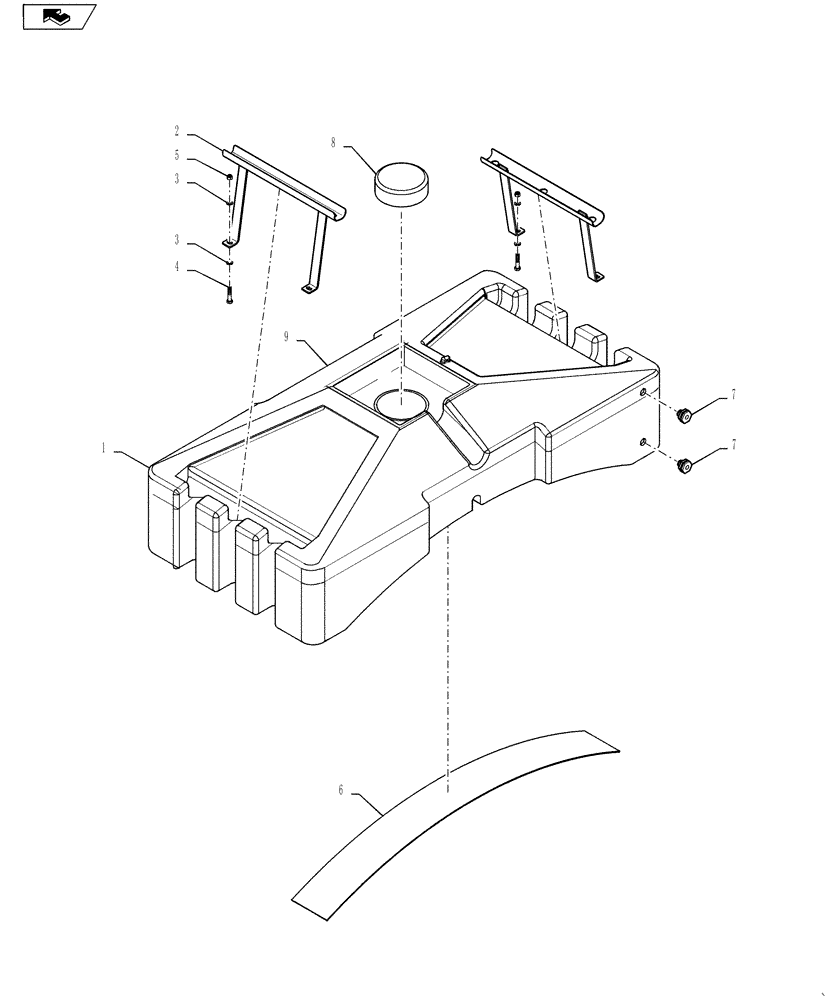 Схема запчастей Case IH 610 - (78.110.19.AA) - RINSE WATER TANK MOUNTING (78) - SPRAYING