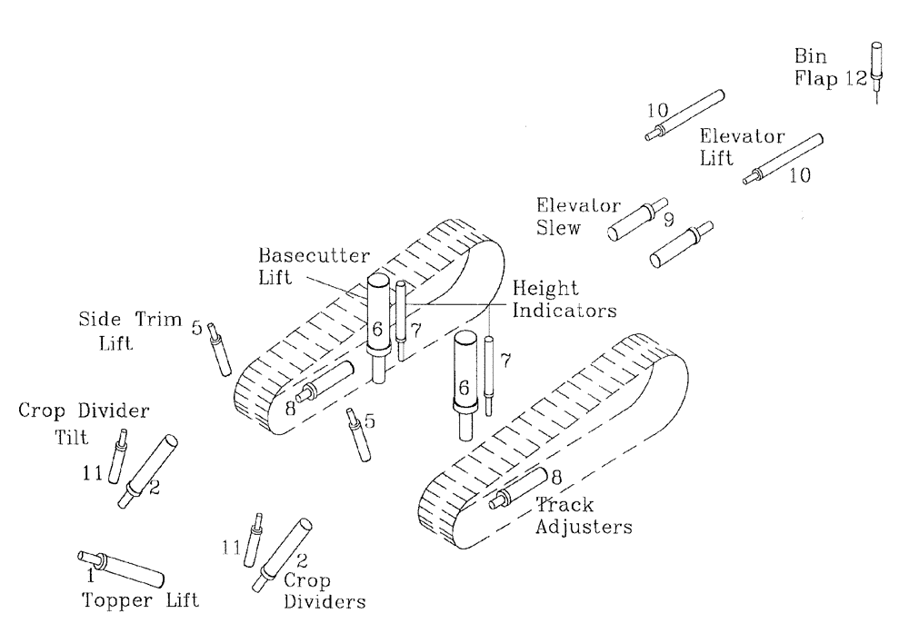 Схема запчастей Case IH 7700 - (B01[02]) - HYDRAULIC CYLINDERS {7700} Hydraulic Components & Circuits