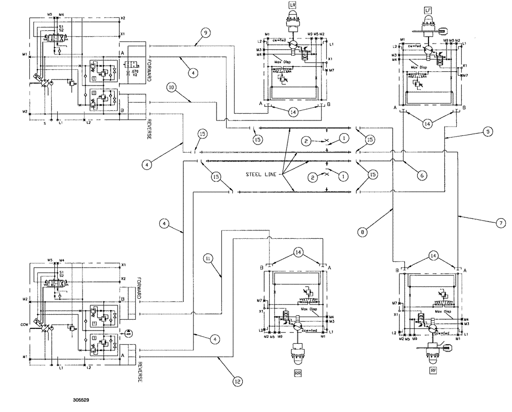 Схема запчастей Case IH SPX4260 - (176) - HYDRAULIC DRIVE LOOP ASSEMBLY (35) - HYDRAULIC SYSTEMS