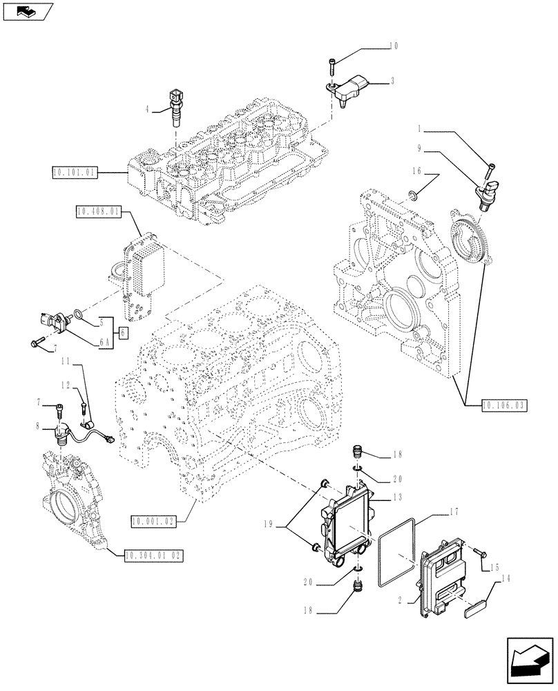 Схема запчастей Case IH F4DFE413D A002 - (55.640.01) - ELECTRONIC INJECTION (84362303) (55) - ELECTRICAL SYSTEMS