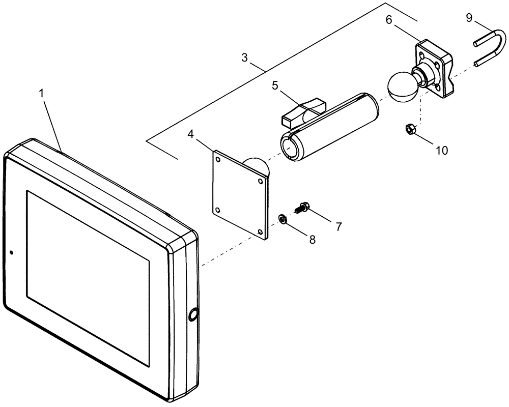 Схема запчастей Case IH 1240 - (55.424.04) - ELECTRICAL - AFS PRO 600 MONITOR MOUNTING (55) - ELECTRICAL SYSTEMS