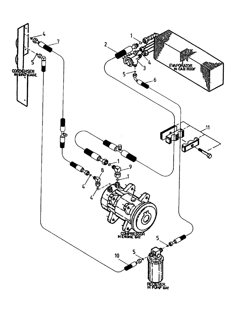 Схема запчастей Case IH 7700 - (B07-25) - HYDRAULIC CIRCUIT, AIR CONDITIONER Hydraulic Components & Circuits