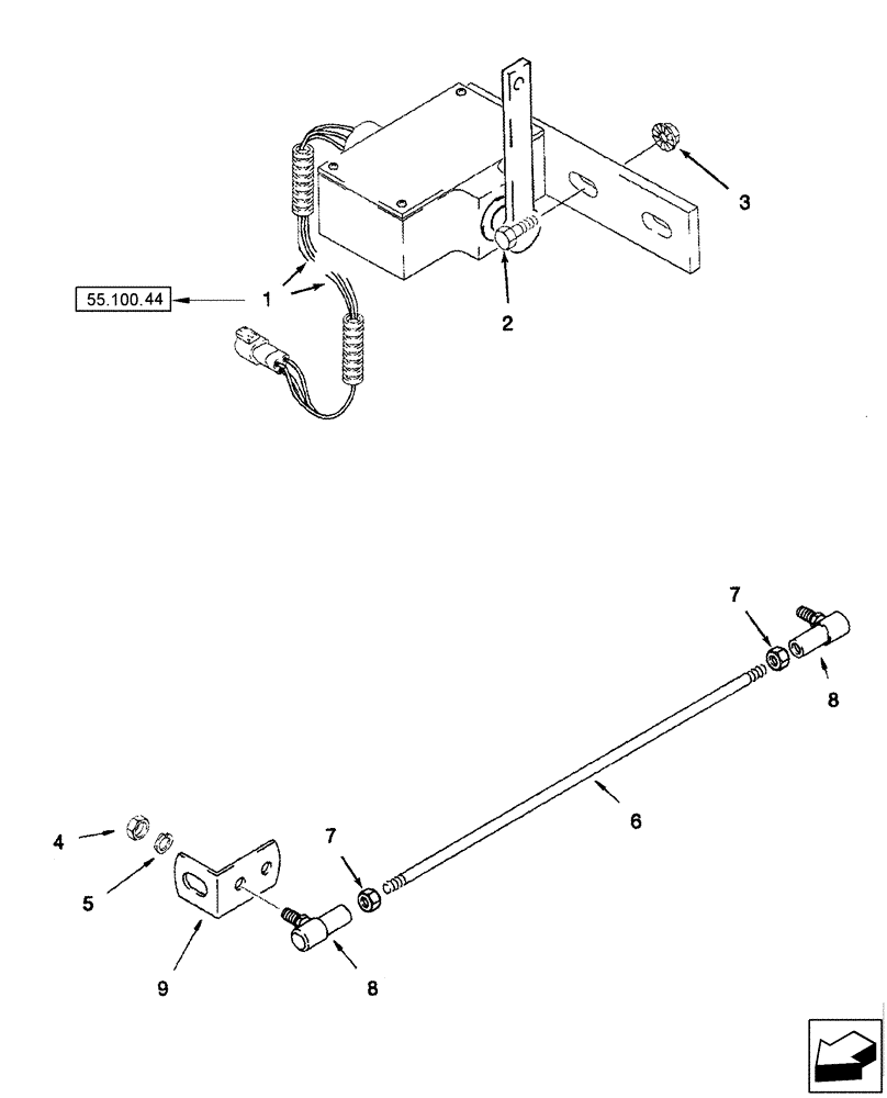 Схема запчастей Case IH 2577 - (55.418.10) - POTENTIOMETER, FEEDER POSITION - MOUNTING - YIELD MONITOR (55) - ELECTRICAL SYSTEMS