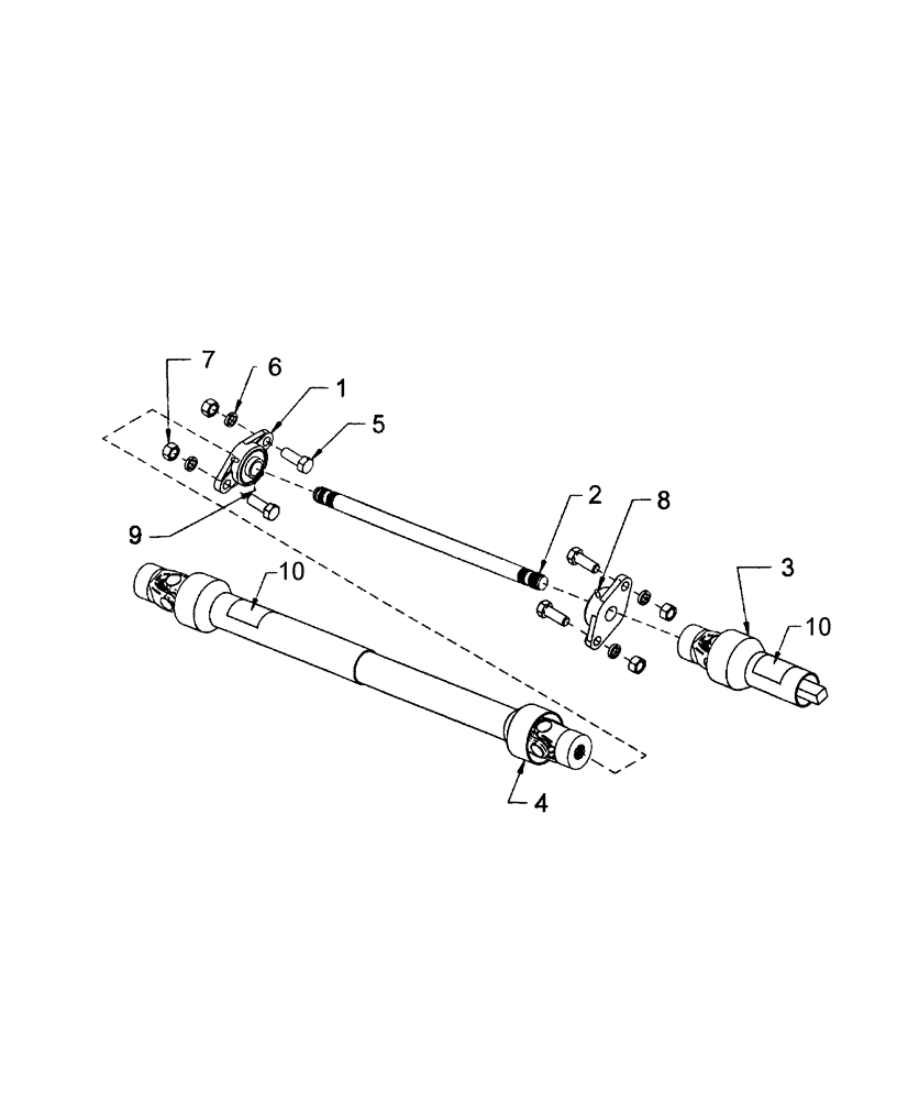 Схема запчастей Case IH BRX160 - (505) - MID PTO DRIVE KIT - 715584006 