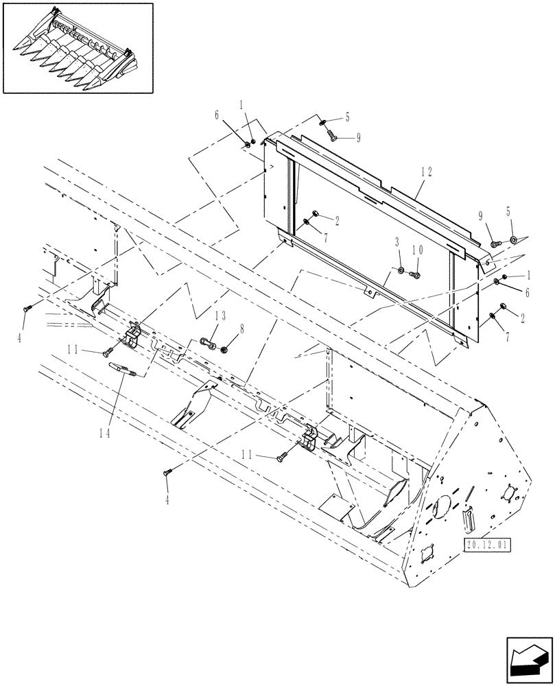 Схема запчастей Case IH 3208-36 - (20.12.03) - ADAPTER FRAME (58) - ATTACHMENTS/HEADERS