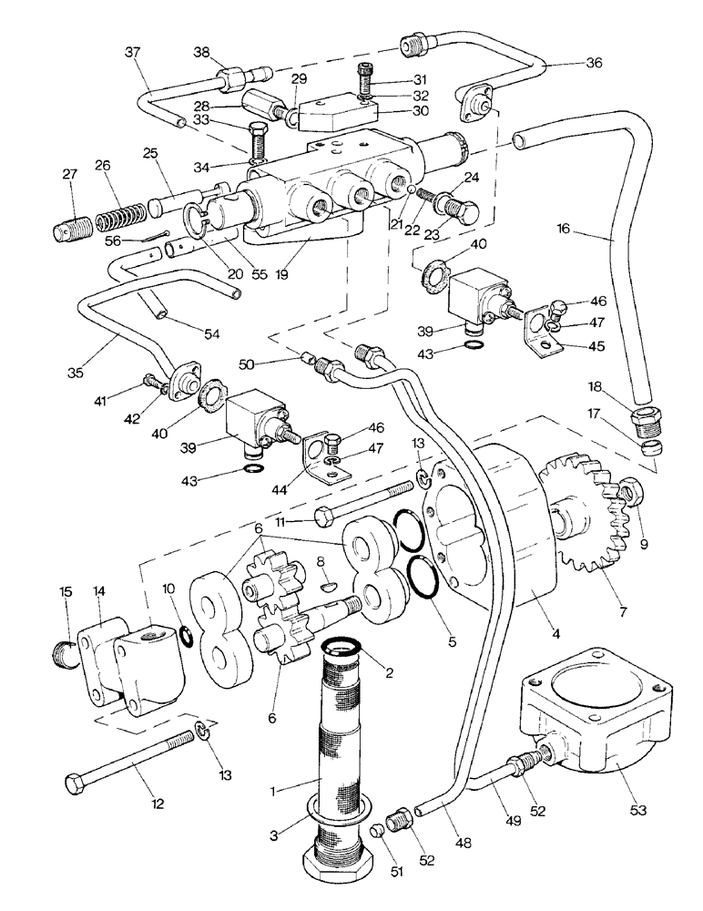 Схема запчастей Case IH 1690 - (D07-1) - CONTROL VALVES AND PIPES, POWER SHIFT MODEL (03) - POWER TRAIN