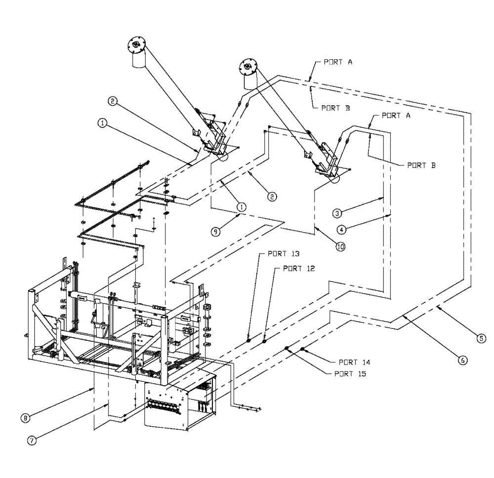 Схема запчастей Case IH FLX810 - (02-044) - 6" AUGER HOSE GROUP, DOUBLE & TRIPLE BIN, 37 & 50 CU. FT Bin Group