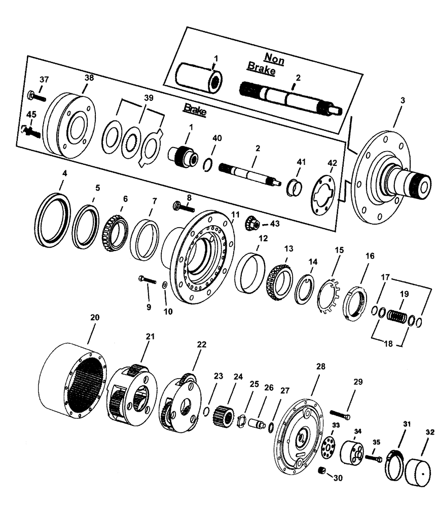 Схема запчастей Case IH PATRIOT 150 - (05-001) - POWER WHEEL HUB (AUBURN)-MODEL7 Hub, Wheel & Tires