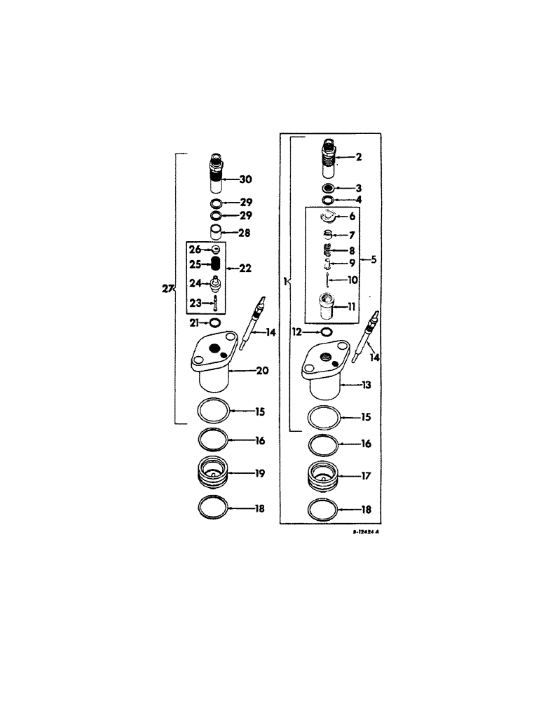 Схема запчастей Case IH 660 - (055[A]) - FUEL SYSTEM, INJECTION NOZZLE, GLOW PLUG & PRE-COMBUSTION CHAMBER, DIESEL ENGINE TRACTORS (02) - FUEL SYSTEM