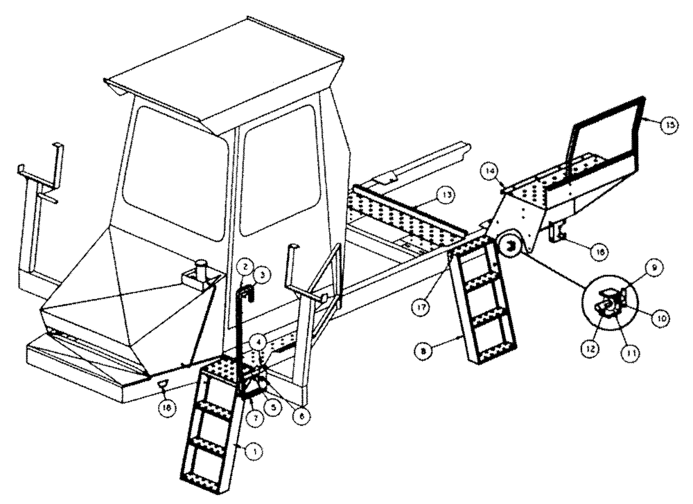 Схема запчастей Case IH TYLER - (03-001) - LADDER ASSEMBLY Suspension & Frame