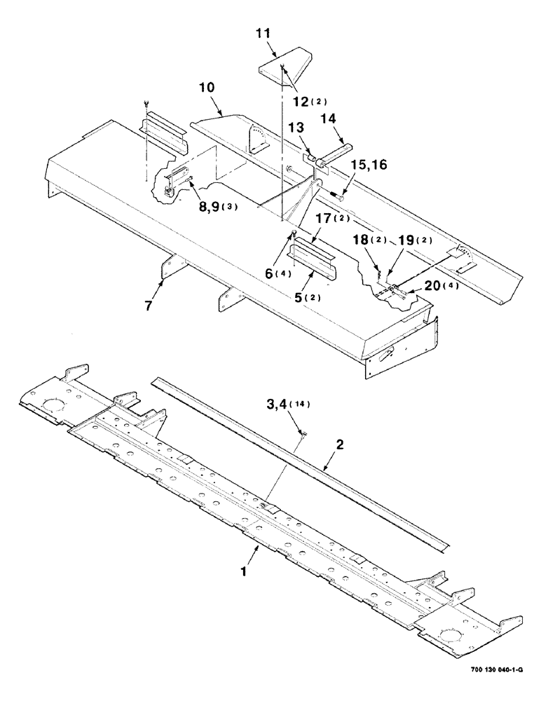 Схема запчастей Case IH 8850 - (7-02) - HEADER FRAME ASSEMBLY (58) - ATTACHMENTS/HEADERS