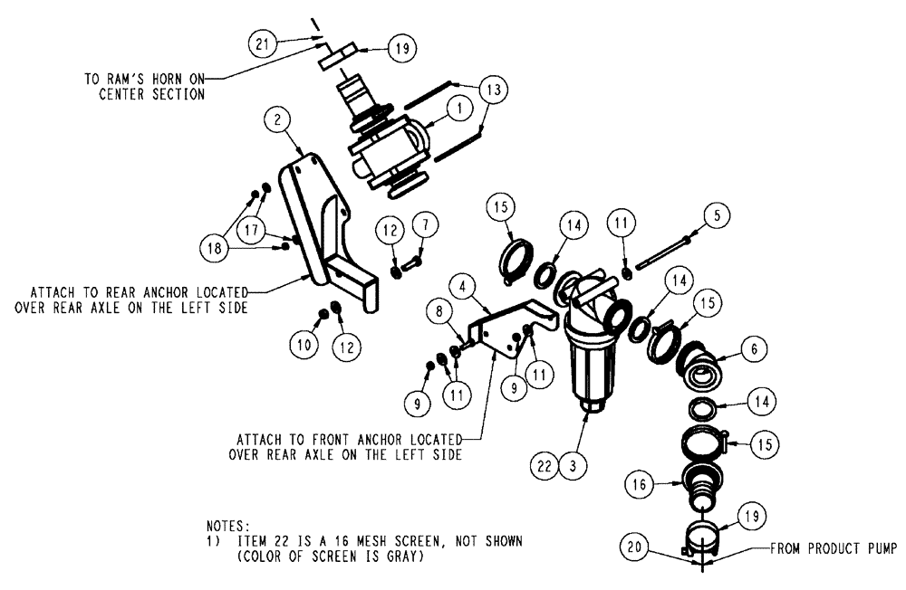 Схема запчастей Case IH SPX4410 - (09-009) - STRAINER GROUP Liquid Plumbing