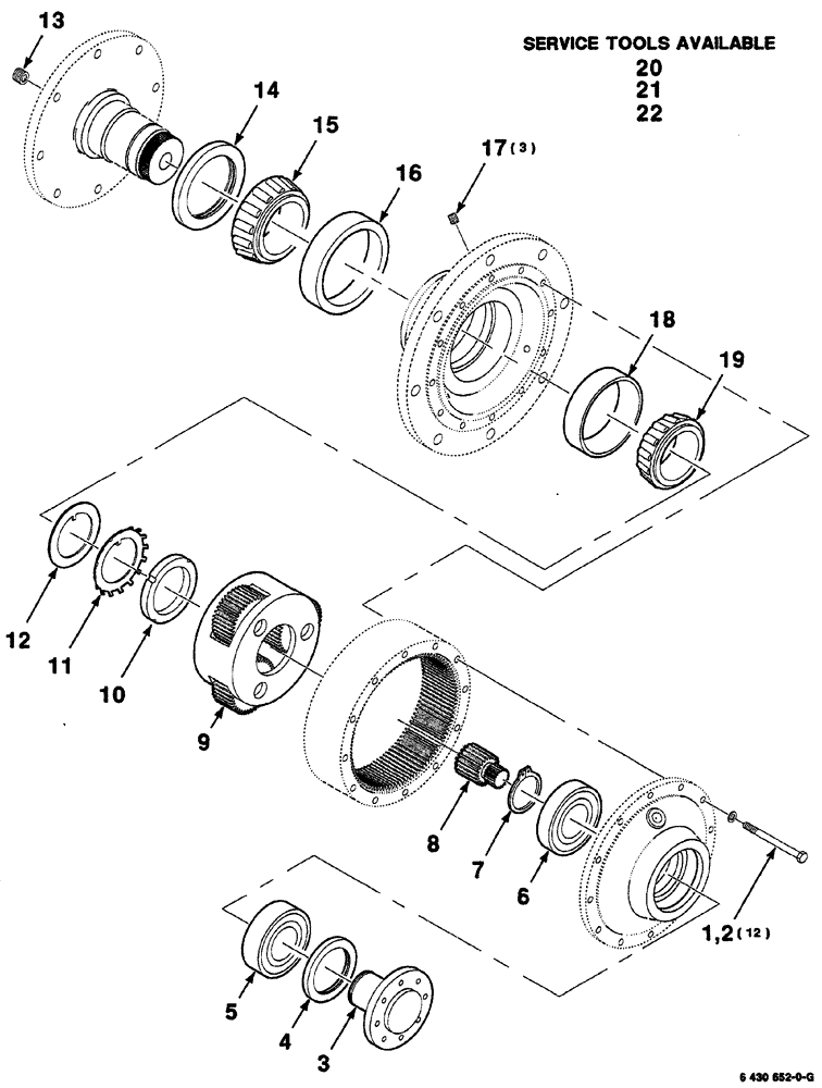 Схема запчастей Case IH 8870 - (06-06) - PLANETARY GEAR ASSEMBLY (90) - PLATFORM, CAB, BODYWORK AND DECALS